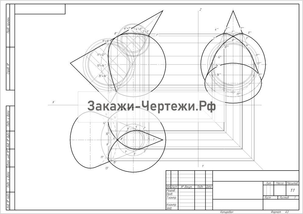 Значок сферы на чертеже