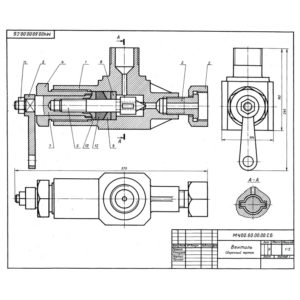 М400.60 Вентиль сборочный чертеж и деталирование